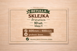 Sklejka 3mm brzozowa 600x400mm kl.1 - 10szt.
