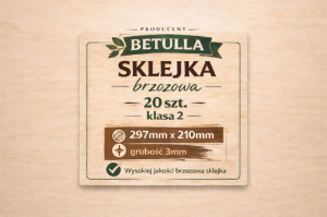 Sklejka 3mm brzozowa A4 297x210mm kl. 2 - 20szt.