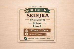 Sklejka 3mm brzozowa A4 297x210mm kl. 1 - 20szt. 