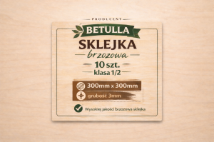 Sklejka 3mm brzozowa 300x300mm kl.1/2 - 10szt.