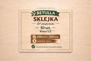 Sklejka 3mm brzozowa 400x300mm kl. 1/2 - 10szt. 