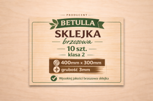 Sklejka 3mm brzozowa 400x300mm kl. 2 - 10szt. 