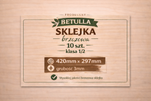 Sklejka 3mm brzozowa A3 420x297mm kl. 1/2 - 10szt.
