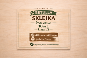 Sklejka 3mm brzozowa 400x400mm kl.1/2 - 10szt.