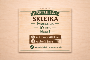 Sklejka 3mm brzozowa 400x400mm kl. 2 - 10szt.